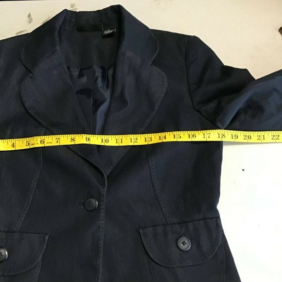 Essentials By ABS Womens One Button Suit Jacket Notch Collar Casual Black Size S - Picture 7 of 8